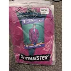 Suitmeister DC Comics Ruby Red Joker Suit Mens Small 34-36 Jacket Pants Tie NEW